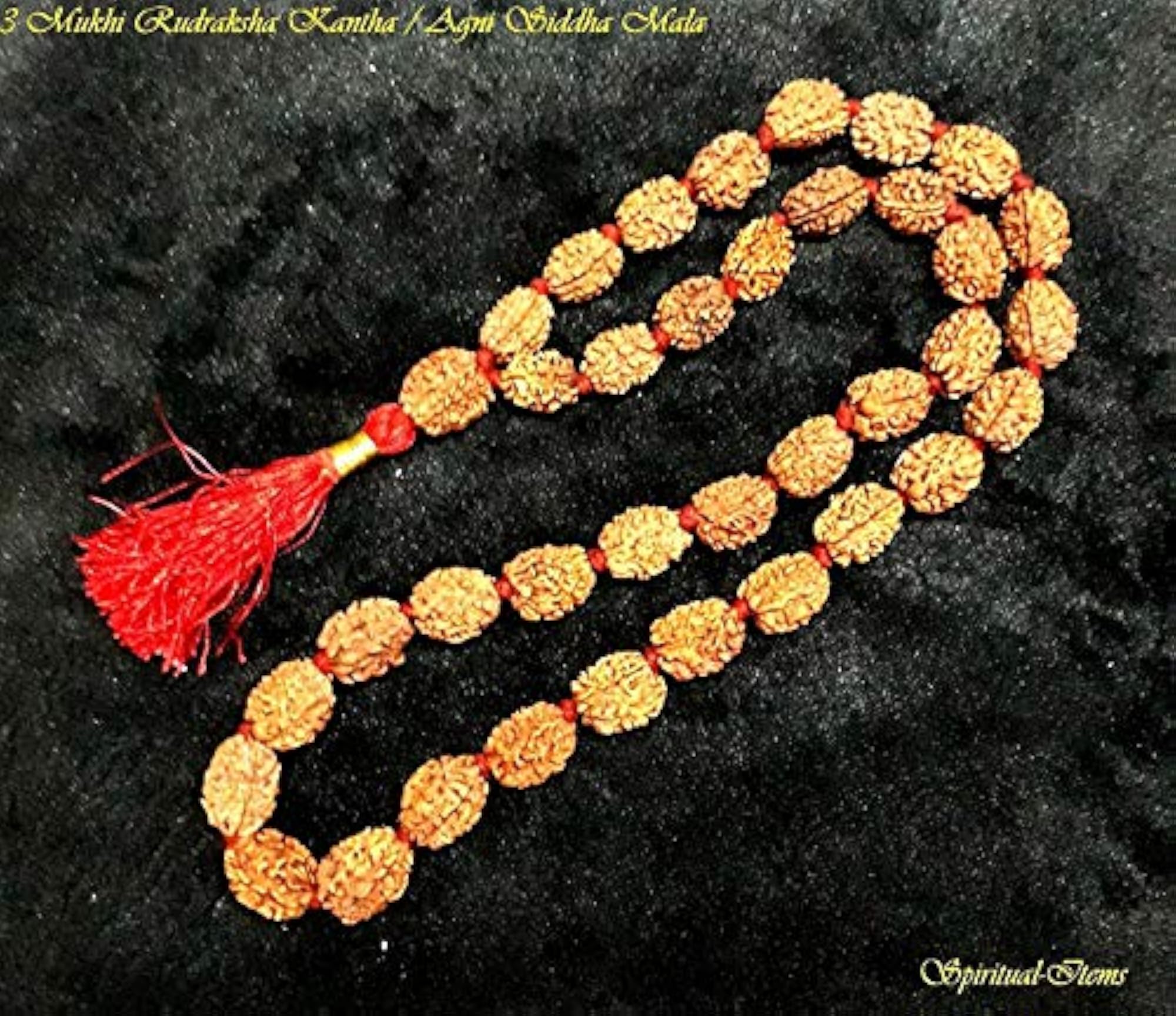 3 Mukhi Rudraksha Mala, 36+1 Beads